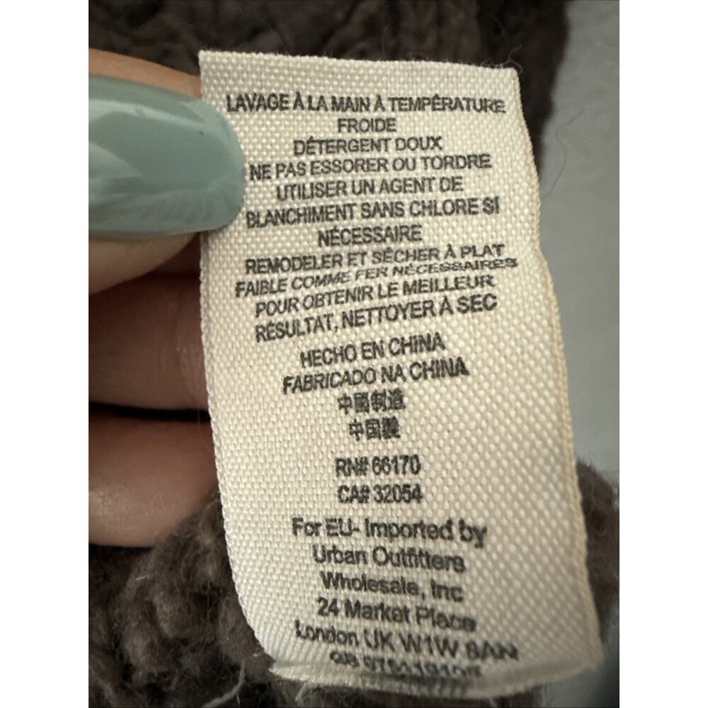 Free People Sweater Crashing Waves‎ Wool Blend Chunky Open Knit Cocoa Size XS - Picture 7 of 13